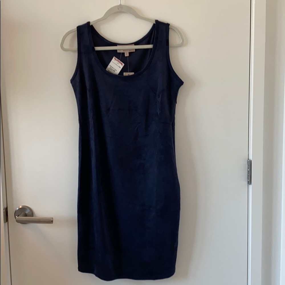Blue suede dress